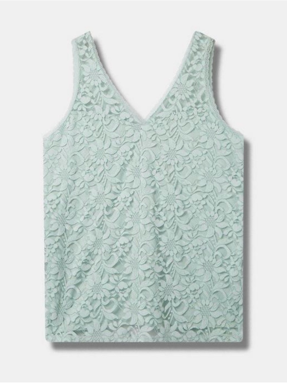 Torrid 2X Stretch Lace V-Neck Mint Green Tank